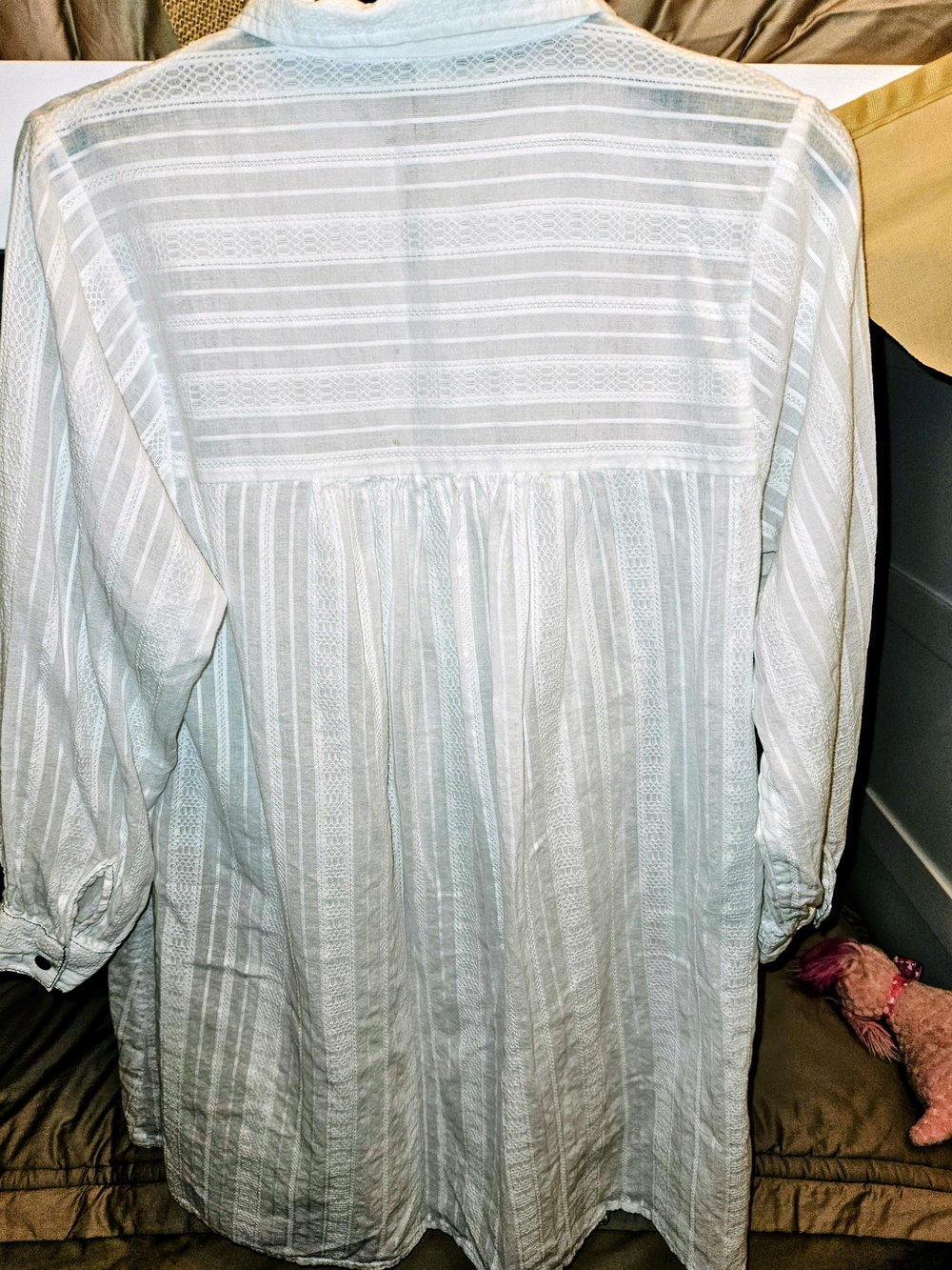 Embellish - White Textured Button-Front Top - Picture 7 of 8